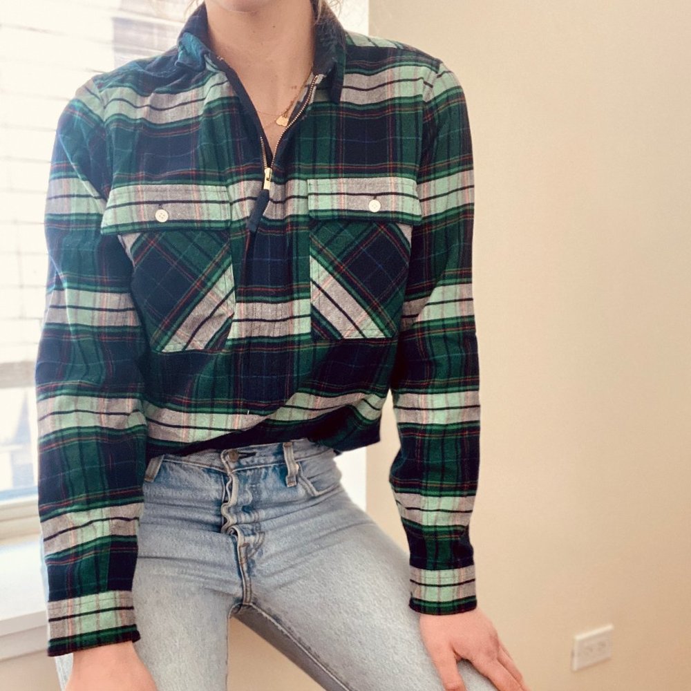 J Crew Quarter-Zip Flannel